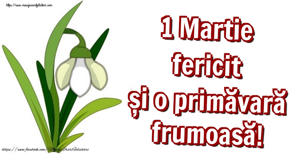 Felicitari de 1 Martie - 1 Martie fericit și o primăvară frumoasă! - mesajeurarifelicitari.com