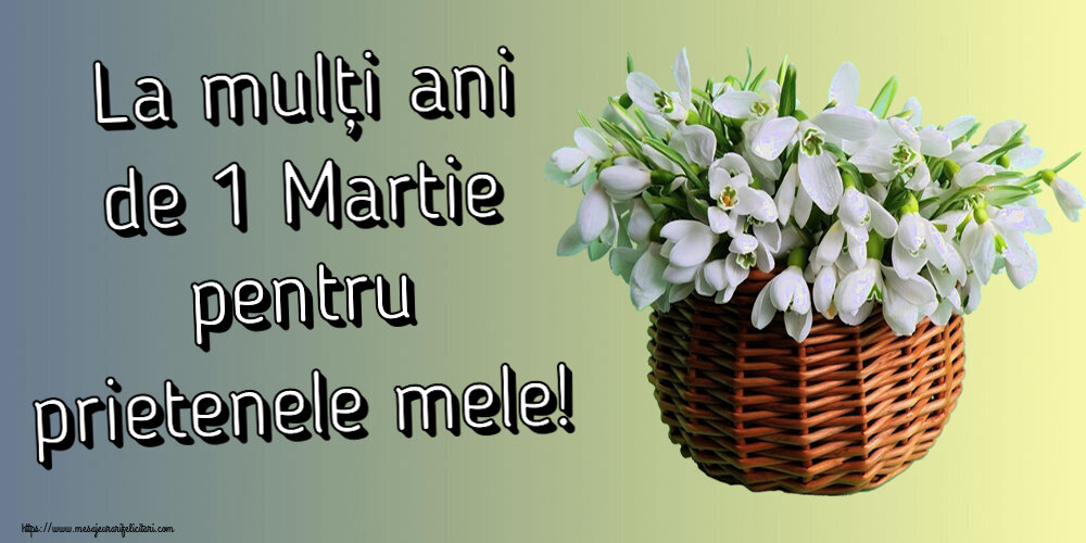 Felicitari de 1 Martie - 💮💮 La mulți ani de 1 Martie pentru prietenele mele! - mesajeurarifelicitari.com