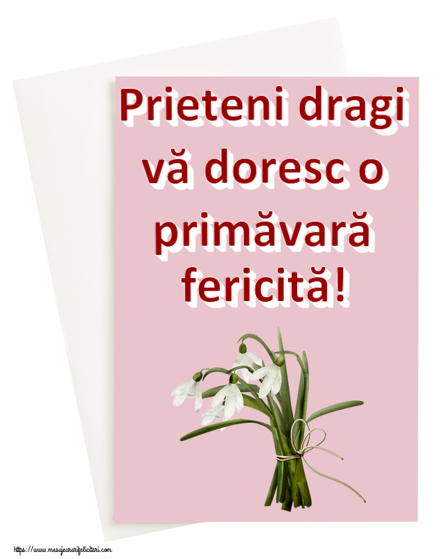 Felicitari de 1 Martie - 💮💮 Prieteni dragi vă doresc o primăvară fericită! - mesajeurarifelicitari.com