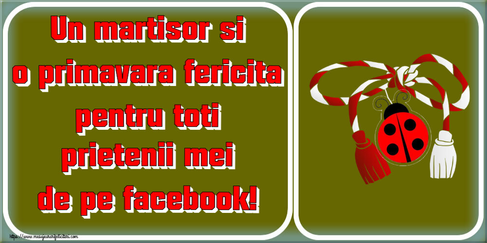 1 Martie Un martisor si o primavara fericita pentru toti prietenii mei de pe facebook! ~ mărțișor cu buburuză