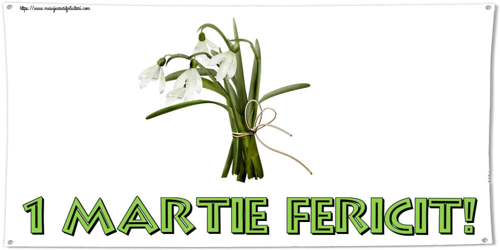 Felicitari de 1 Martie - 💮💮 1 Martie Fericit! ~ buchet cu 5 ghiocei - mesajeurarifelicitari.com