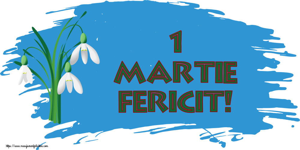 Felicitari de 1 Martie - 💮💮 1 Martie Fericit! ~ 3 ghiocei desenați - mesajeurarifelicitari.com