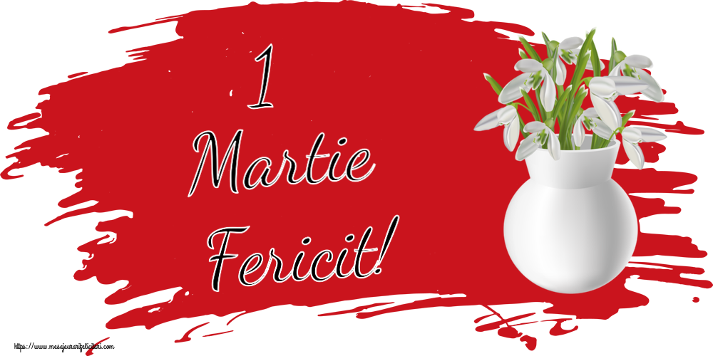 Felicitari de 1 Martie - 💮💮 1 Martie Fericit! ~ vază cu ghiocei - mesajeurarifelicitari.com