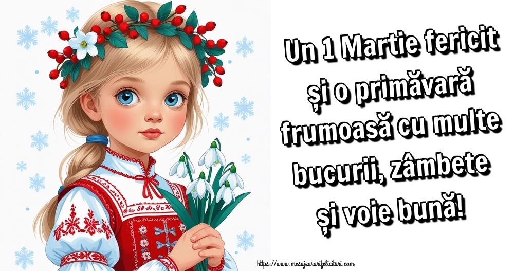 Un 1 Martie fericit și o primăvară frumoasă cu multe bucurii, zâmbete și voie bună!