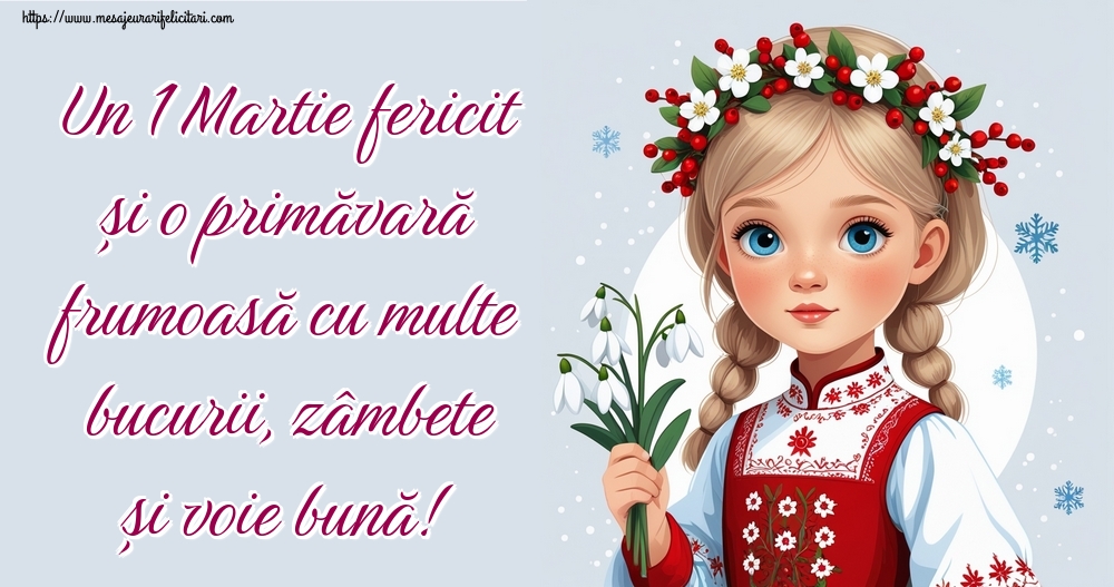 Un 1 Martie fericit și o primăvară frumoasă cu multe bucurii, zâmbete și voie bună!