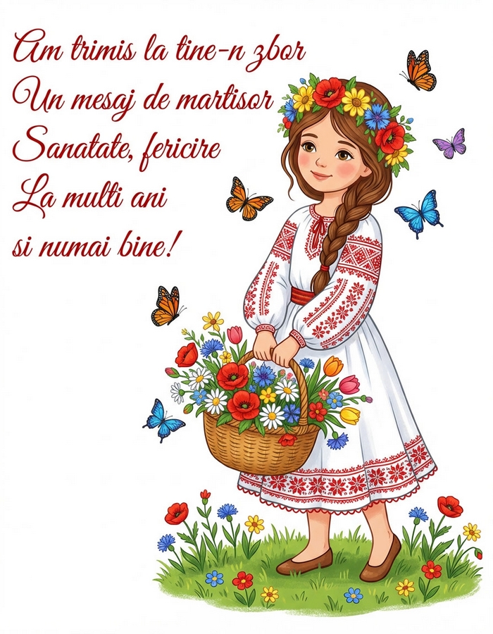 Am trimis la tine-n zbor Un mesaj de mărțișor