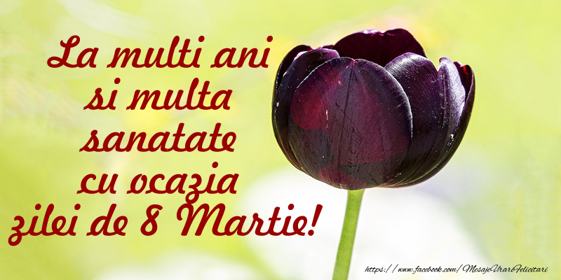 8 Martie La multi ani si multa sanatate cu ocazia zilei de 8 Martie!