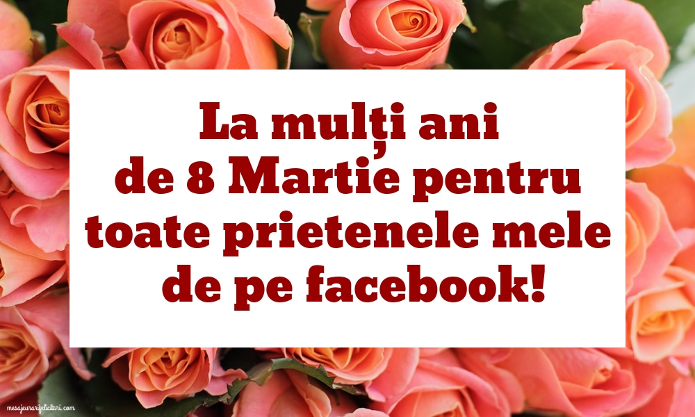 La mulți ani de 8 Martie pentru toate prietenele mele de pe facebook!