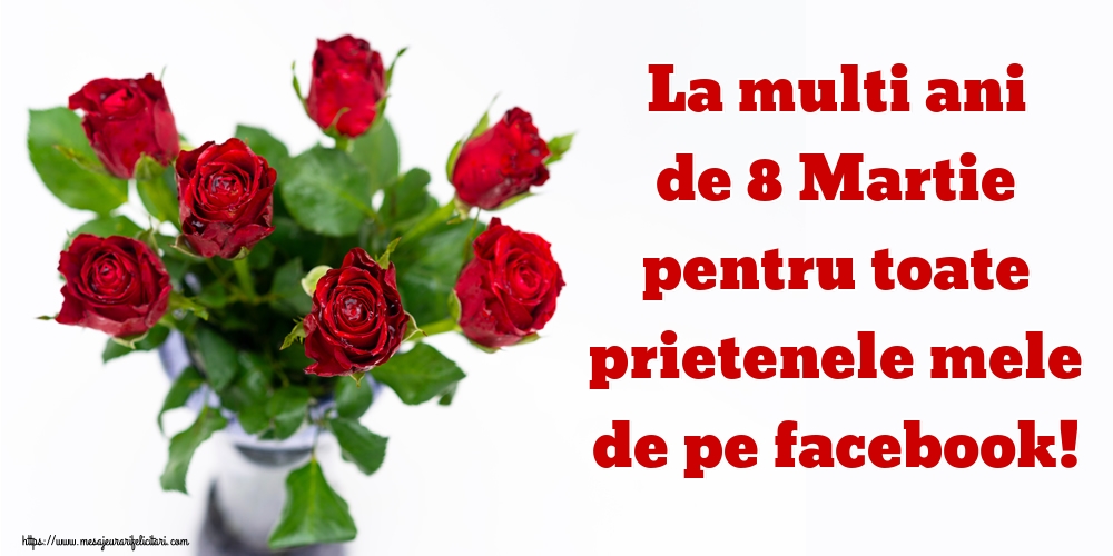La multi ani de 8 Martie pentru toate prietenele mele de pe facebook!