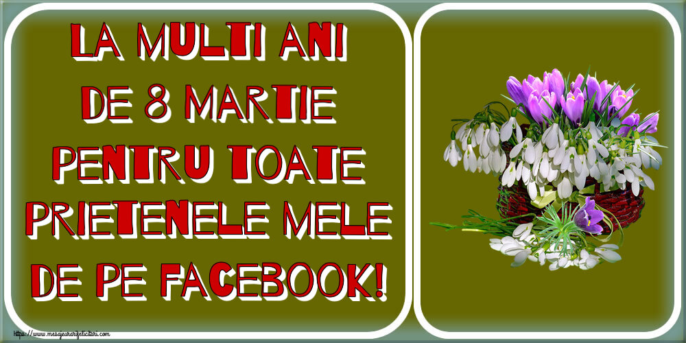 Felicitari de 8 Martie - 💮💮 La multi ani de 8 Martie pentru toate prietenele mele de pe facebook! ~ ghiocei și brândușe în coș - mesajeurarifelicitari.com