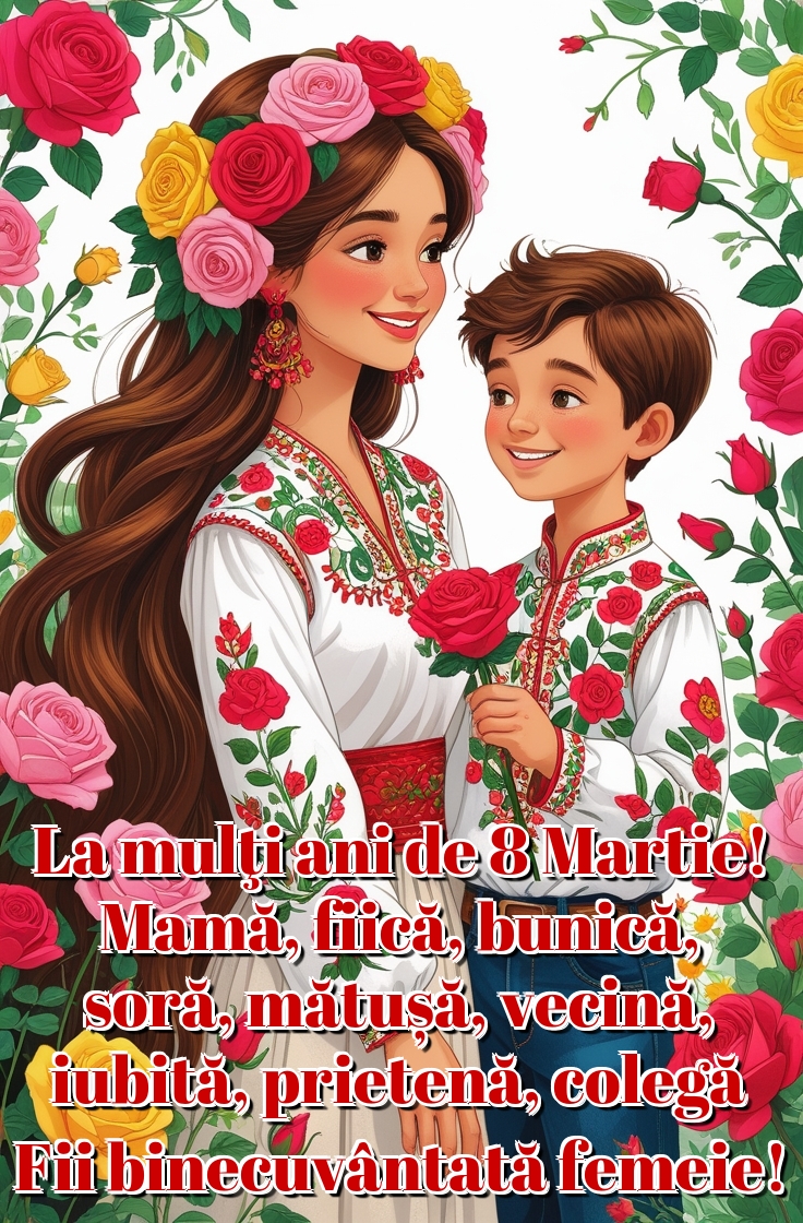 La mulţi ani de 8 Martie! Mamă, fiică, bunică, soră, mătușă, vecină, iubită, prietenă, colegă Fii binecuvântată femeie!