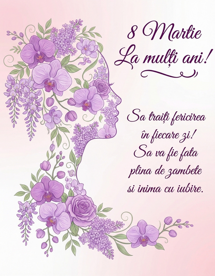 Felicitare gravura de 8 martie