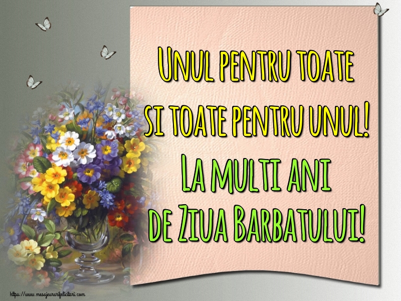 Unul pentru toate si toate pentru unul! La multi ani de Ziua Barbatului!