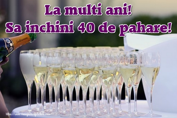 La multi ani! Sa inchini 40 de pahare!