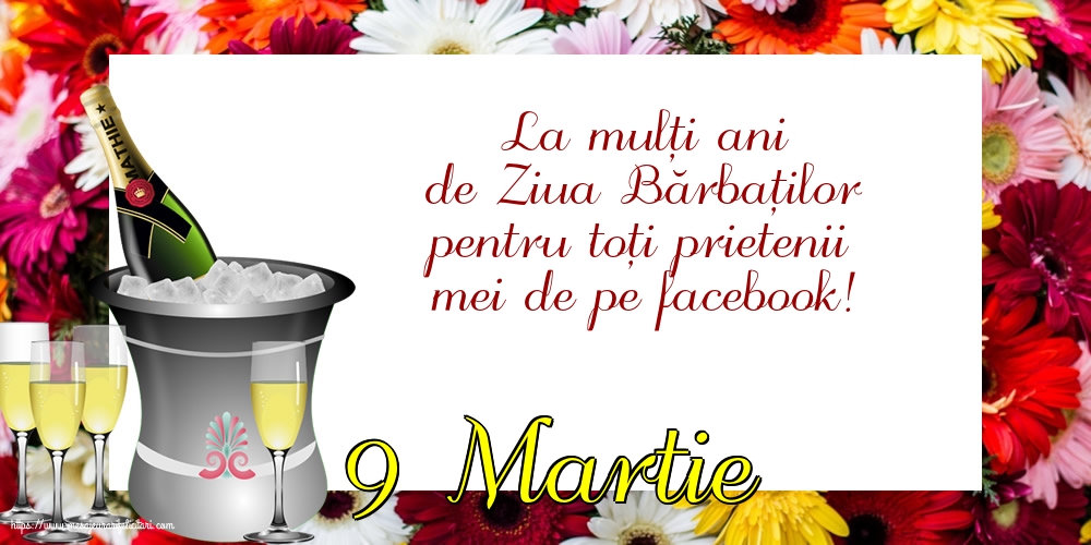 9 Martie 9 Martie - La mulți ani de Ziua Bărbaților pentru toți prietenii mei de pe facebook!
