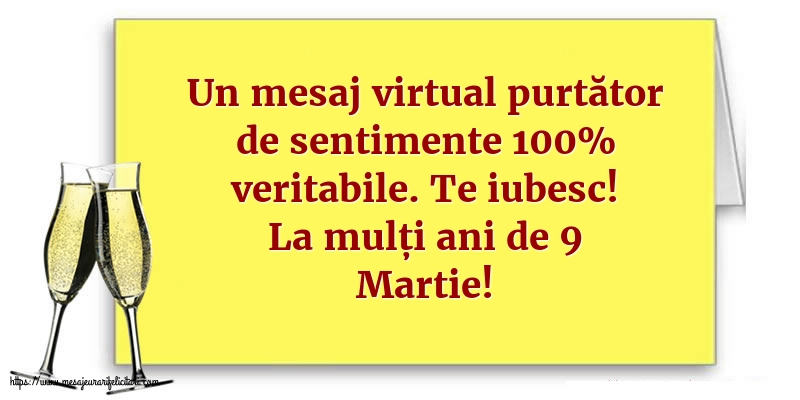 9 Martie Te iubesc! La mulți ani de 9 Martie!
