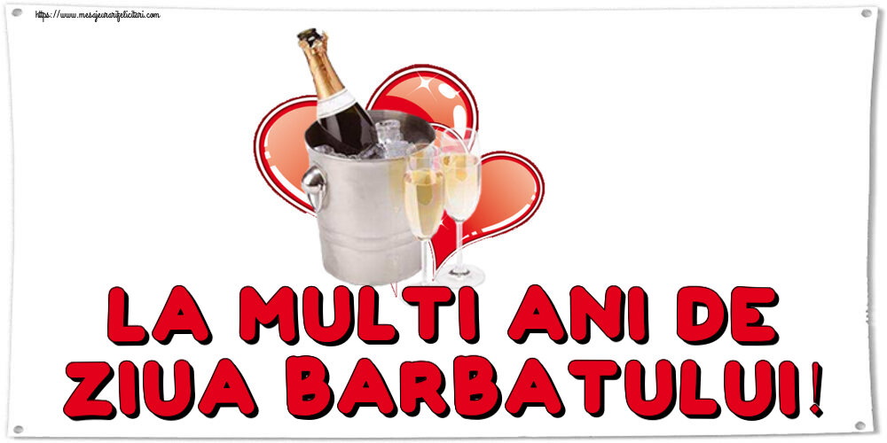 Felicitari de 9 Martie - La multi ani de Ziua Barbatului! ~ șampanie și inimioare - mesajeurarifelicitari.com