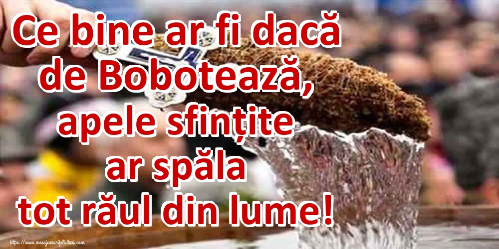 Ce bine ar fi dacă de Bobotează, apele sfințite ar spăla tot răul din lume!