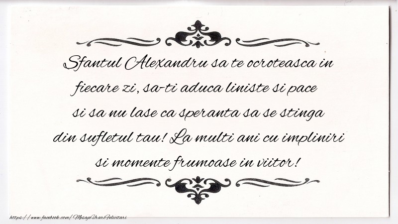 Sfantul Alexandru sa te ocroteasca in fiecare zi