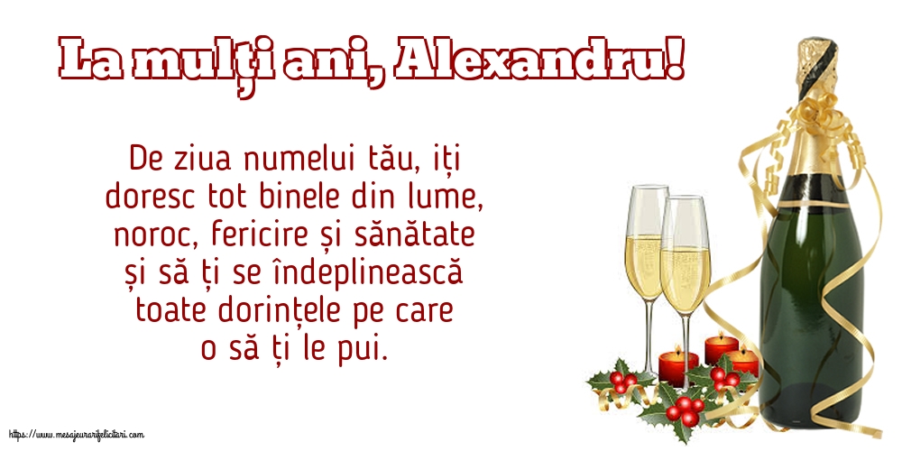 Felicitari de Sfantul Alexandru - La mulți ani, Alexandru! - mesajeurarifelicitari.com