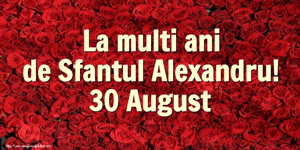 Sfantul Alexandru La multi ani de Sfantul Alexandru! 30 August