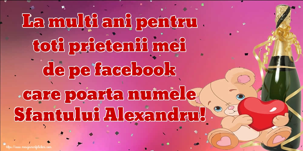 La multi ani pentru toti prietenii mei de pe facebook care poarta numele Sfantului Alexandru!