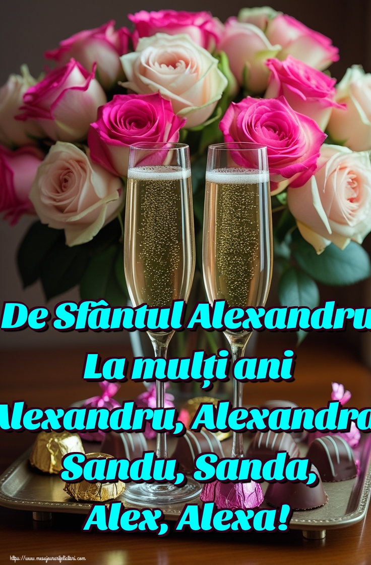 De Sfântul Alexandru La mulți ani Alexandru, Alexandra, Sandu, Sanda, Alex, Alexa!