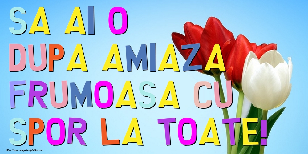 Sa ai o dupa amiaza frumoasa cu spor la toate!