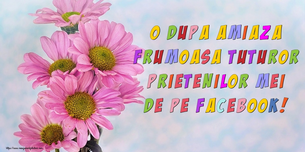 O dupa amiaza frumoasa tuturor prietenilor mei de pe facebook!