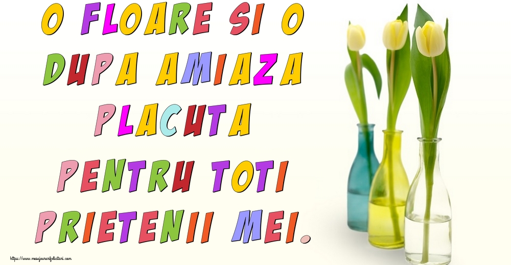 O floare si o dupa amiaza placuta pentru toti prietenii mei.