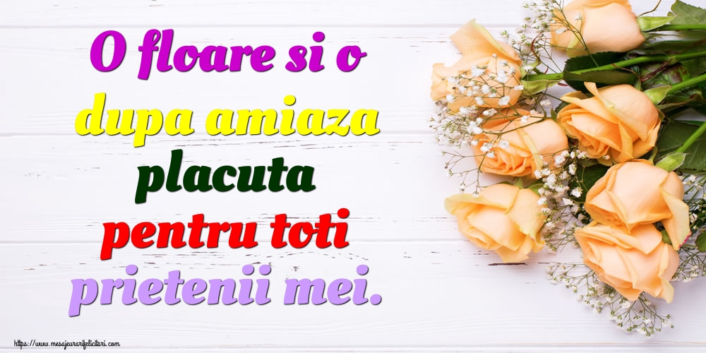 O floare si o dupa amiaza placuta pentru toti prietenii mei.