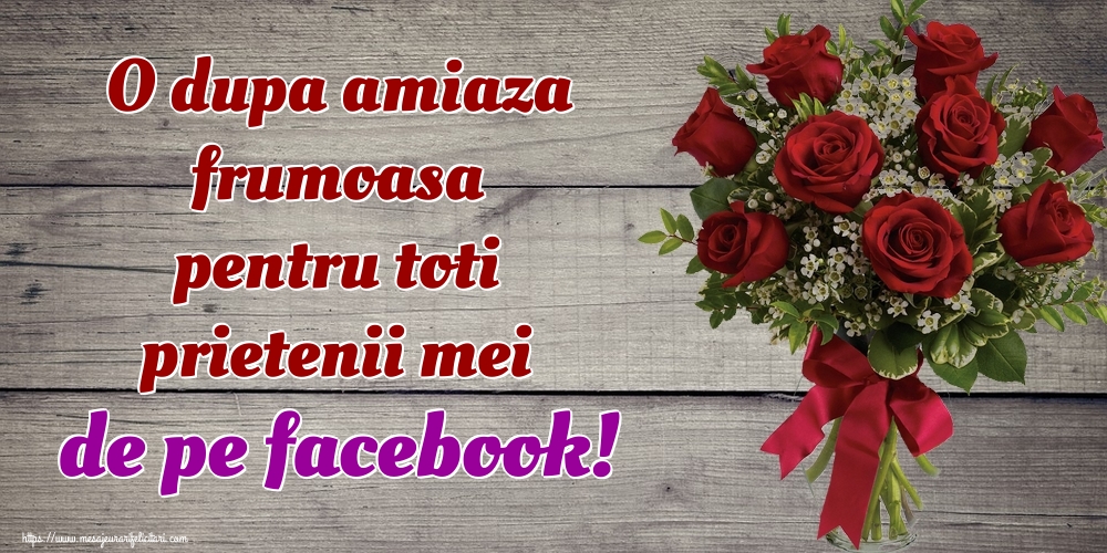 Felicitari de Amiaza - O dupa amiaza frumoasa pentru toti prietenii mei de pe facebook! - mesajeurarifelicitari.com