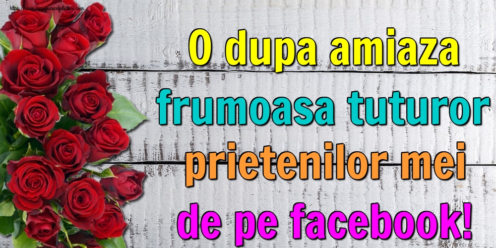 O dupa amiaza frumoasa tuturor prietenilor mei de pe facebook!