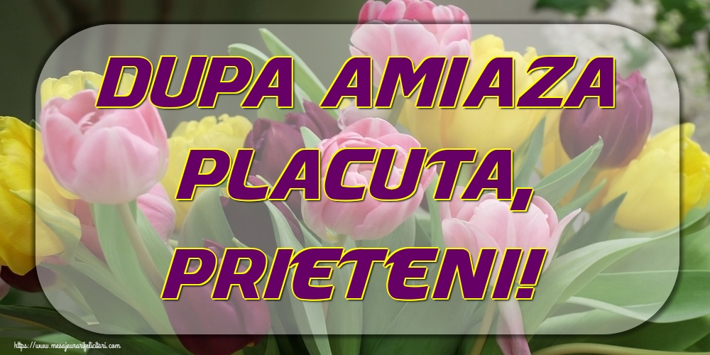 Dupa amiaza placuta, prieteni!