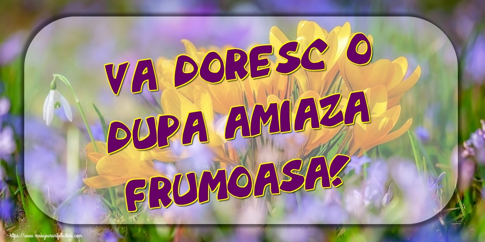 va doresc o dupa amiaza frumoasa!
