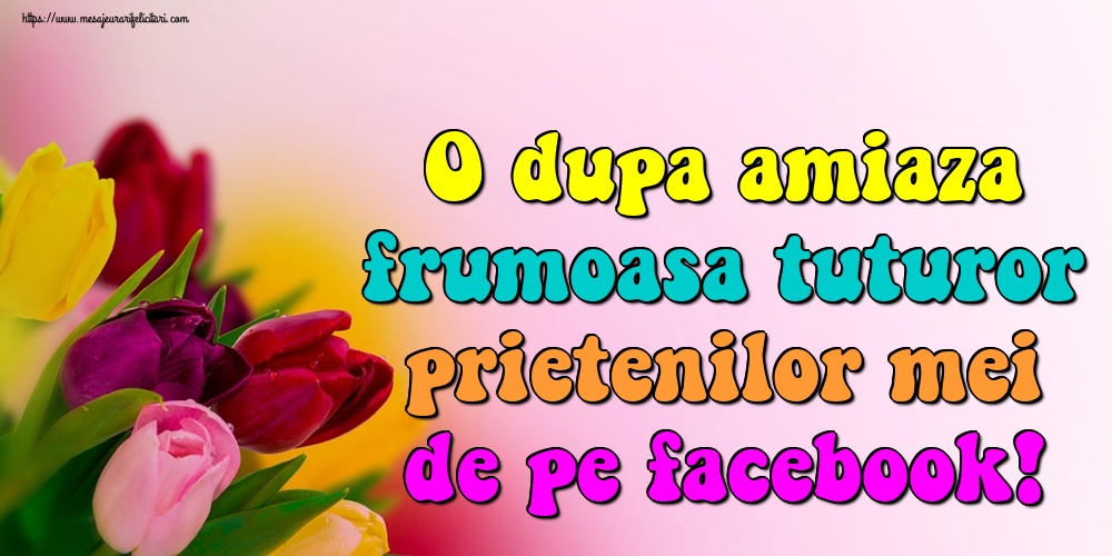 Felicitari de Amiaza - O dupa amiaza frumoasa tuturor prietenilor mei de pe facebook! - mesajeurarifelicitari.com