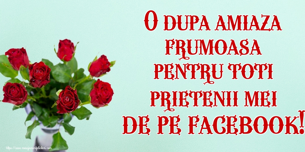 O dupa amiaza frumoasa pentru toti prietenii mei de pe facebook!