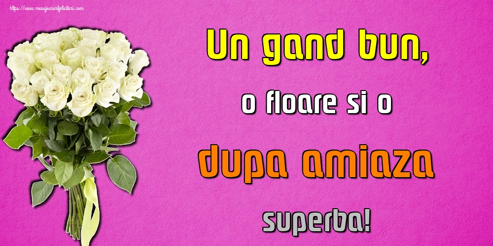 Un gand bun, o floare si o dupa amiaza superba!