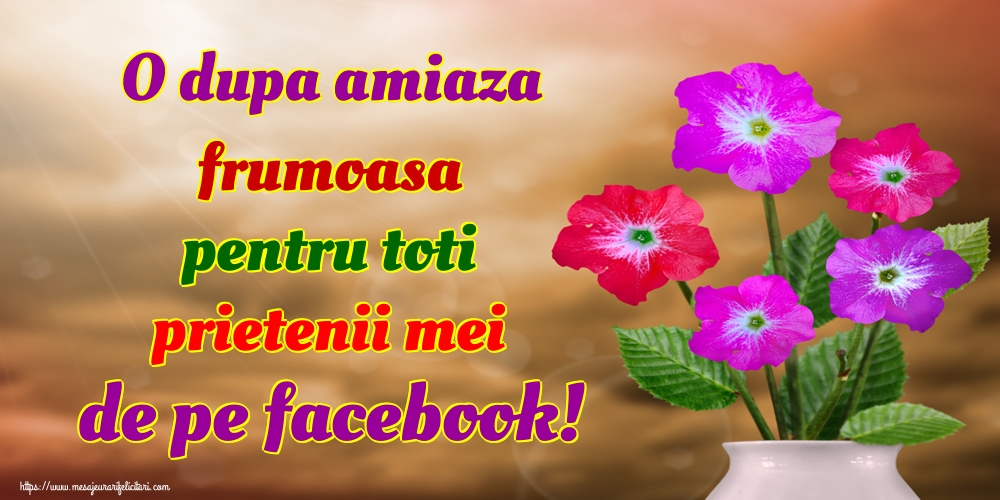 O dupa amiaza frumoasa pentru toti prietenii mei de pe facebook!