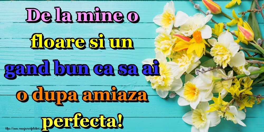 De la mine o floare si un gand bun ca sa ai o dupa amiaza perfecta!