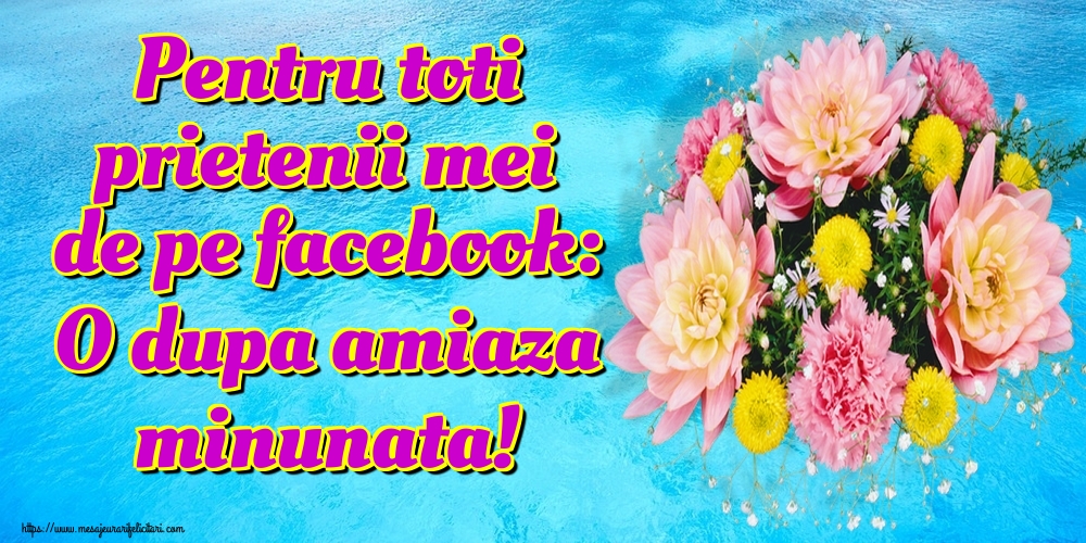 Pentru toti prietenii mei de pe facebook: O dupa amiaza minunata!