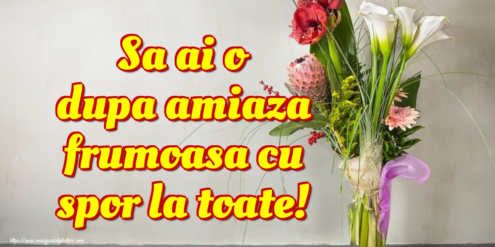 Sa ai o dupa amiaza frumoasa cu spor la toate!