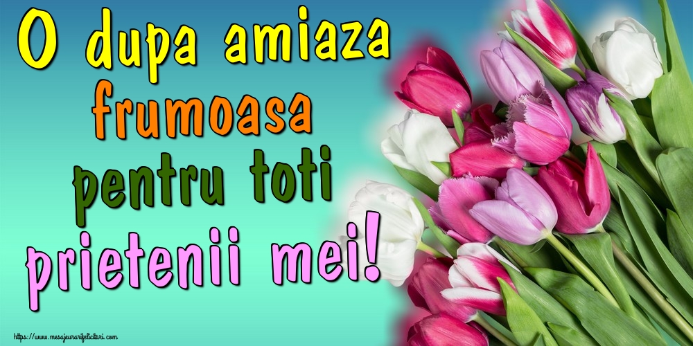 Felicitari de Amiaza - O dupa amiaza frumoasa pentru toti prietenii mei! - mesajeurarifelicitari.com