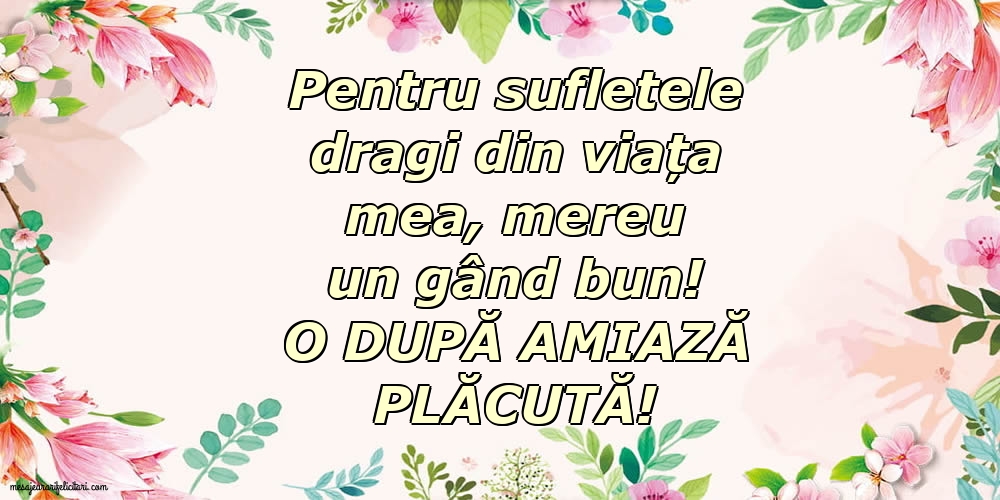 O după amiază plăcută!