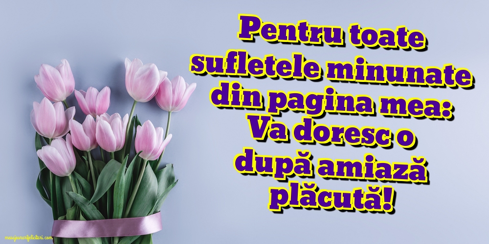 Pentru toate sufletele minunate din pagina mea