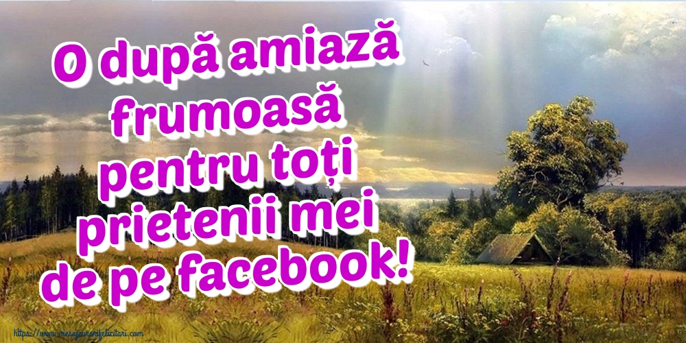 O după amiază frumoasă pentru toți prietenii mei de pe facebook!