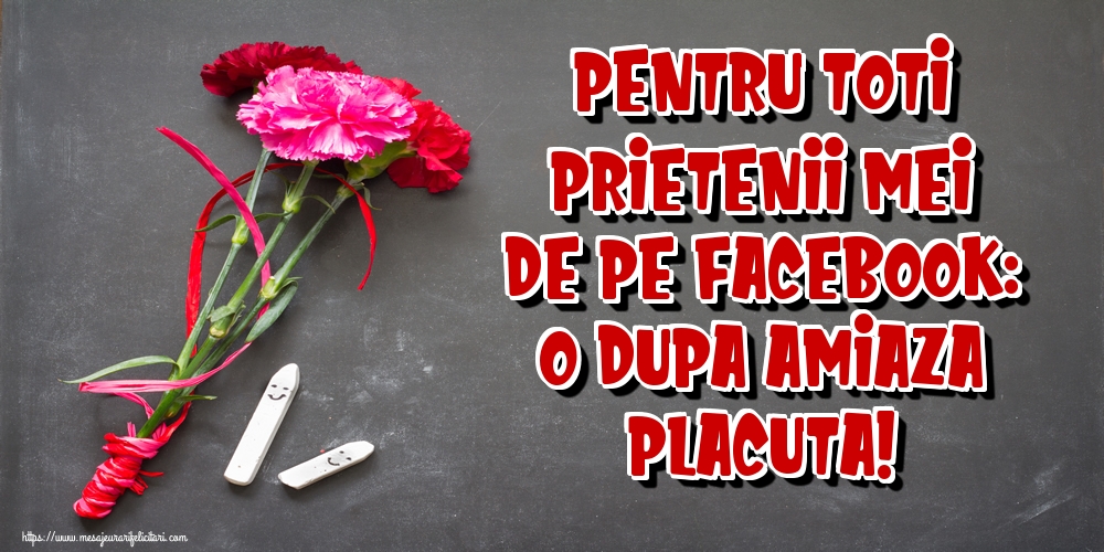Pentru toti prietenii mei de pe facebook: O dupa amiaza placuta!