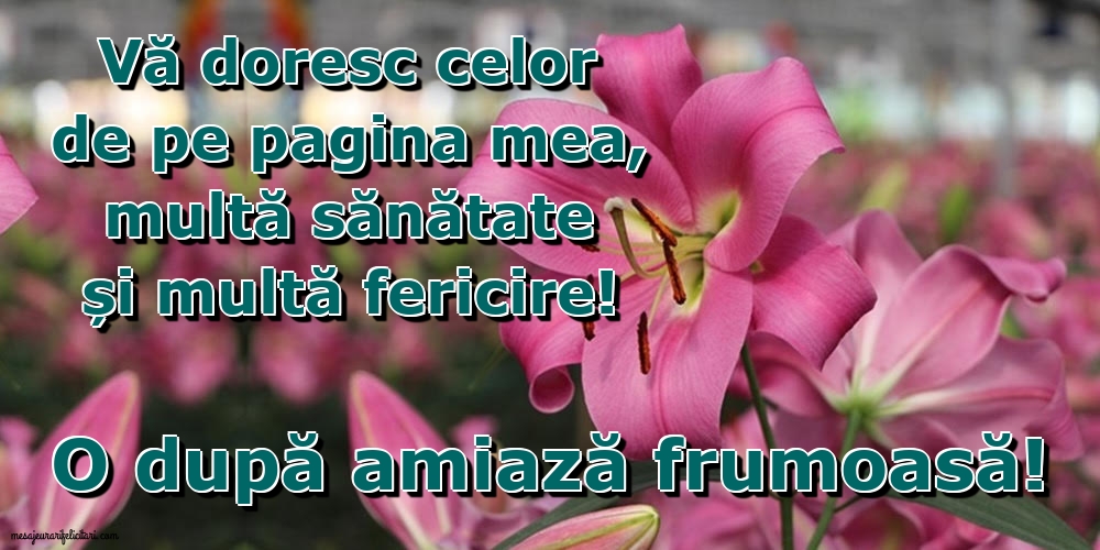 O după amiază frumoasă!