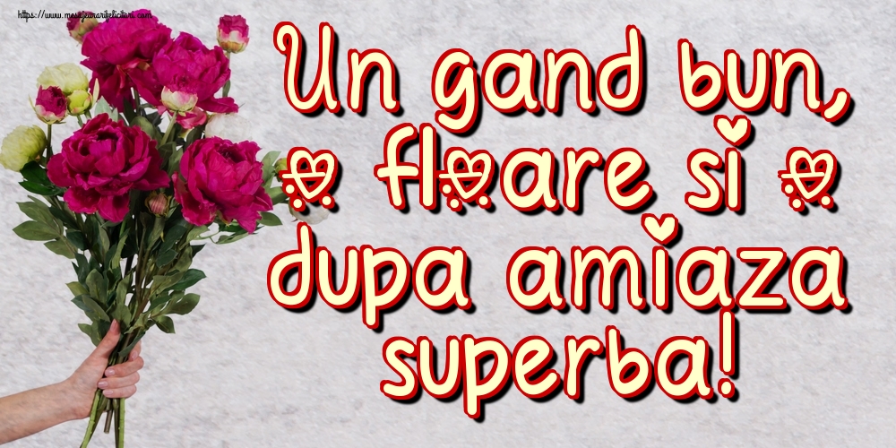 Un gand bun, o floare si o dupa amiaza superba!