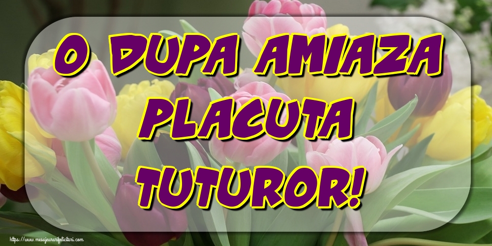 O dupa amiaza placuta tuturor!